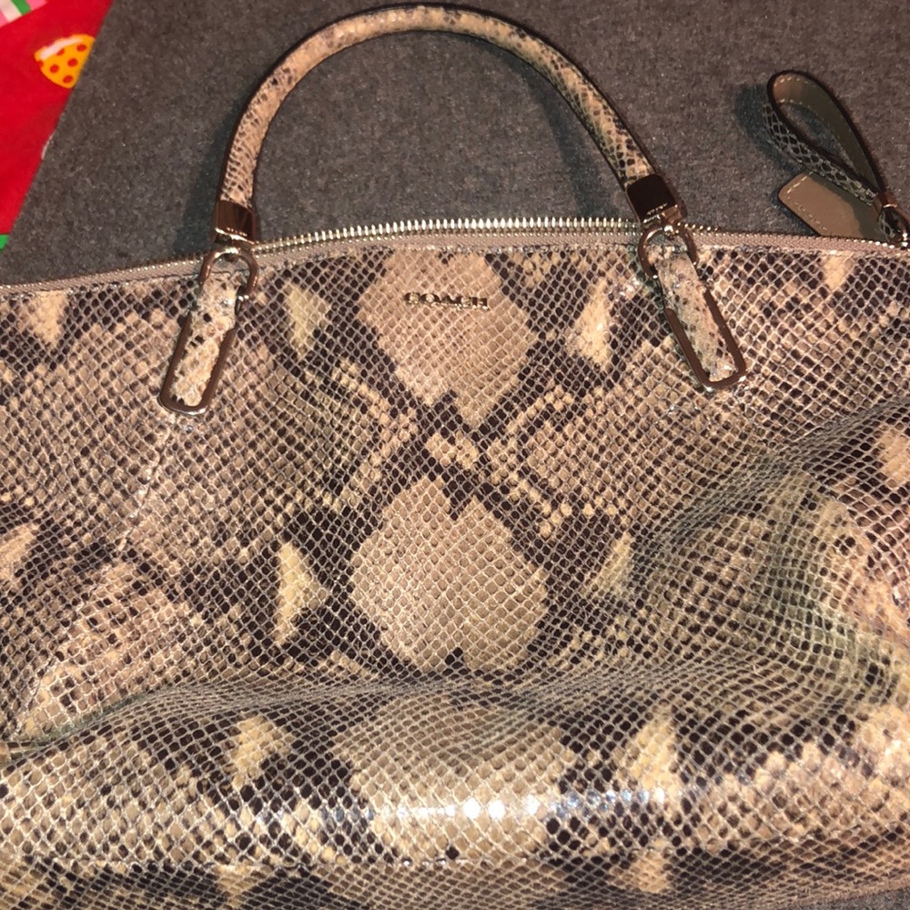 Small Coach snakeskin handbag